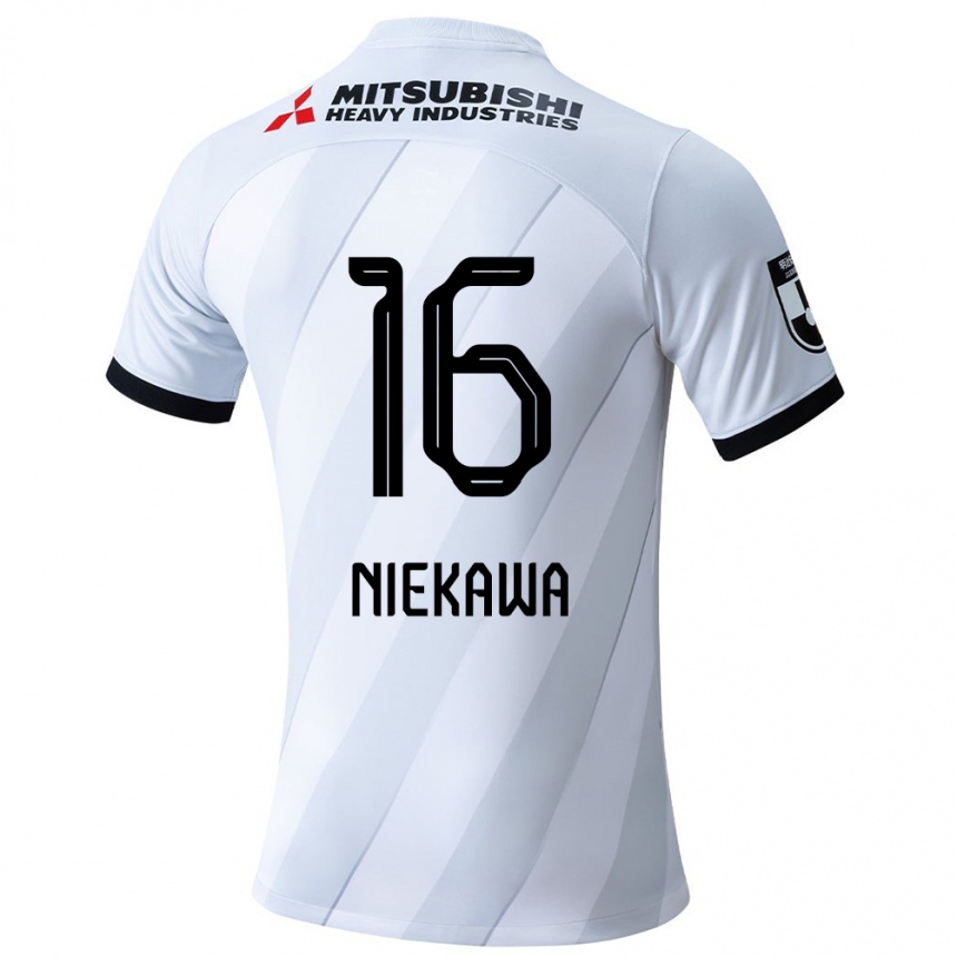 Kids Football Ayumi Niekawa #16 White Grey Away Jersey 2024/25 T-Shirt Nz