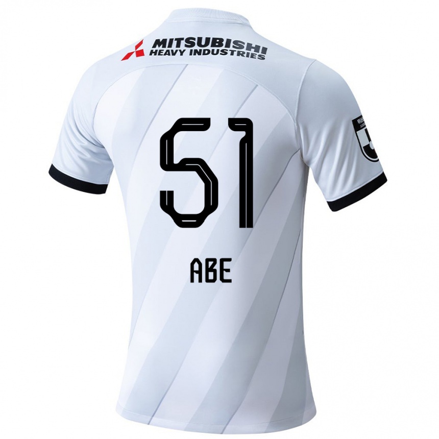 Kids Football Shintaro Abe #51 White Grey Away Jersey 2024/25 T-Shirt Nz