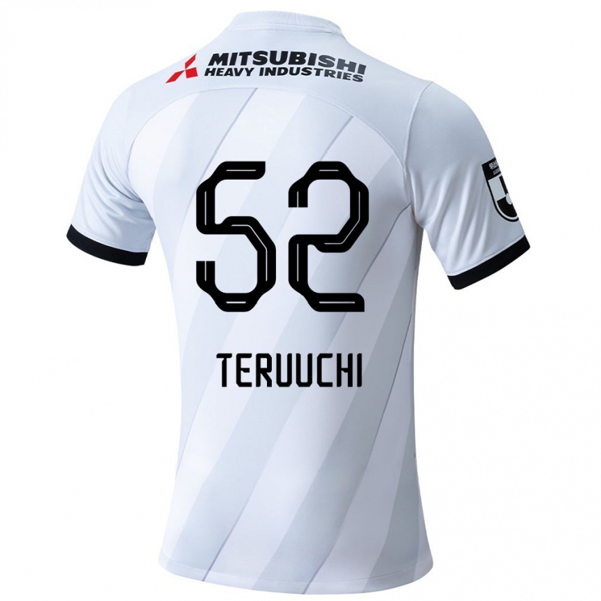 Kids Football Toshikazu Teruuchi #52 White Grey Away Jersey 2024/25 T-Shirt Nz