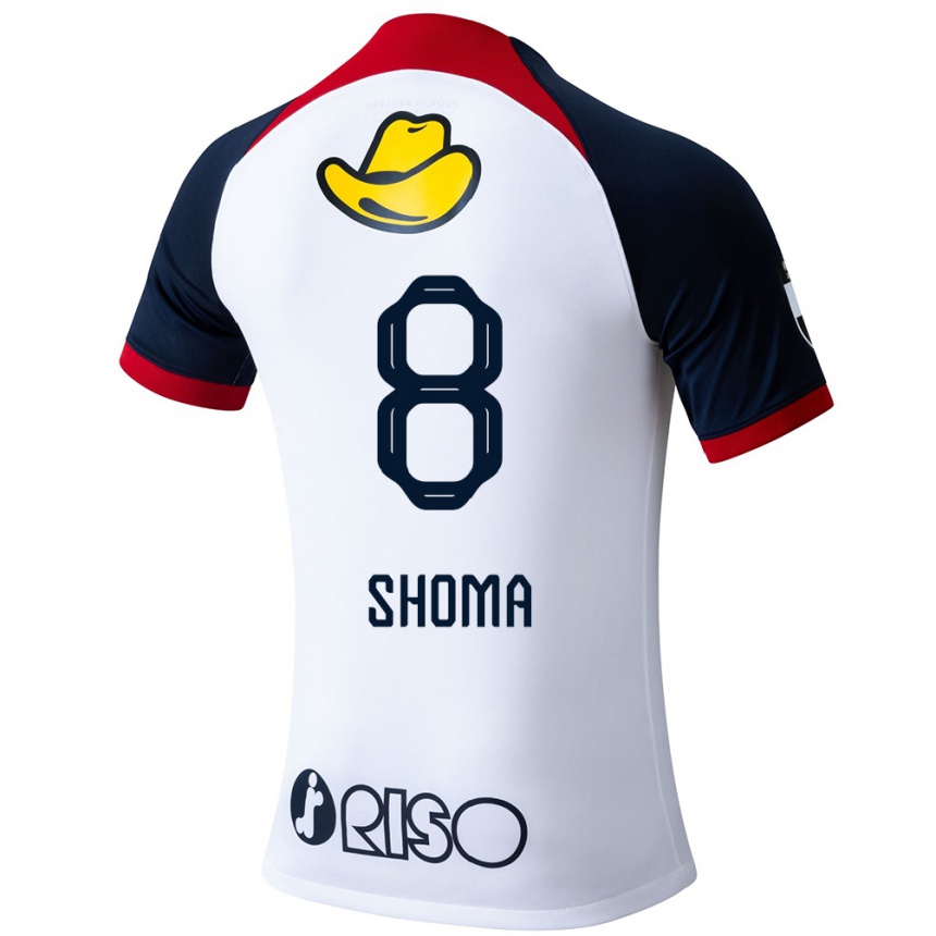 Kids Football Shoma Doi #8 White Blue Red Away Jersey 2024/25 T-Shirt Nz