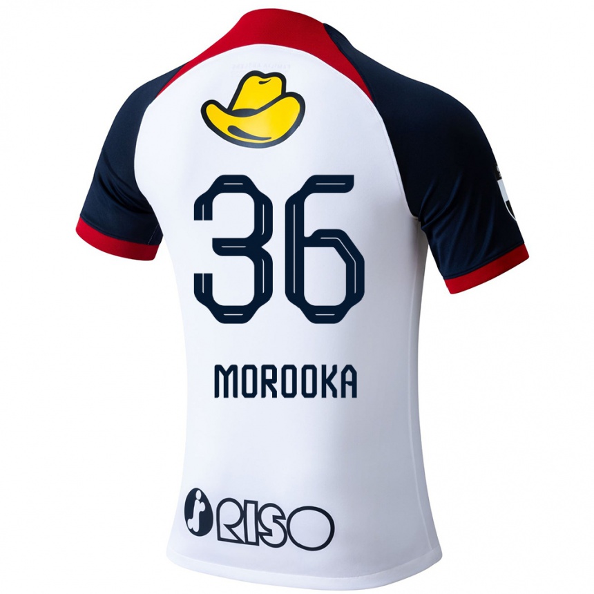 Kids Football Shu Morooka #36 White Blue Red Away Jersey 2024/25 T-Shirt Nz