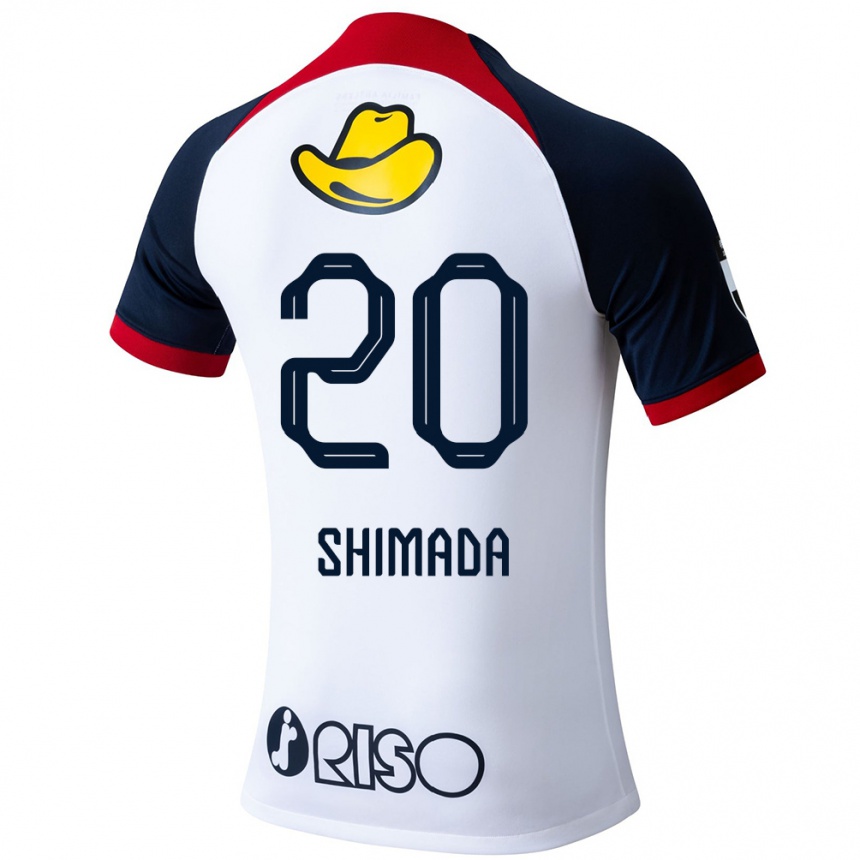 Kids Football Victor Shimada #20 White Blue Red Away Jersey 2024/25 T-Shirt Nz