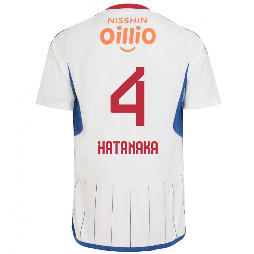 Kids Football Shinnosuke Hatanaka #4 White Blue Red Away Jersey 2024/25 T-Shirt Nz