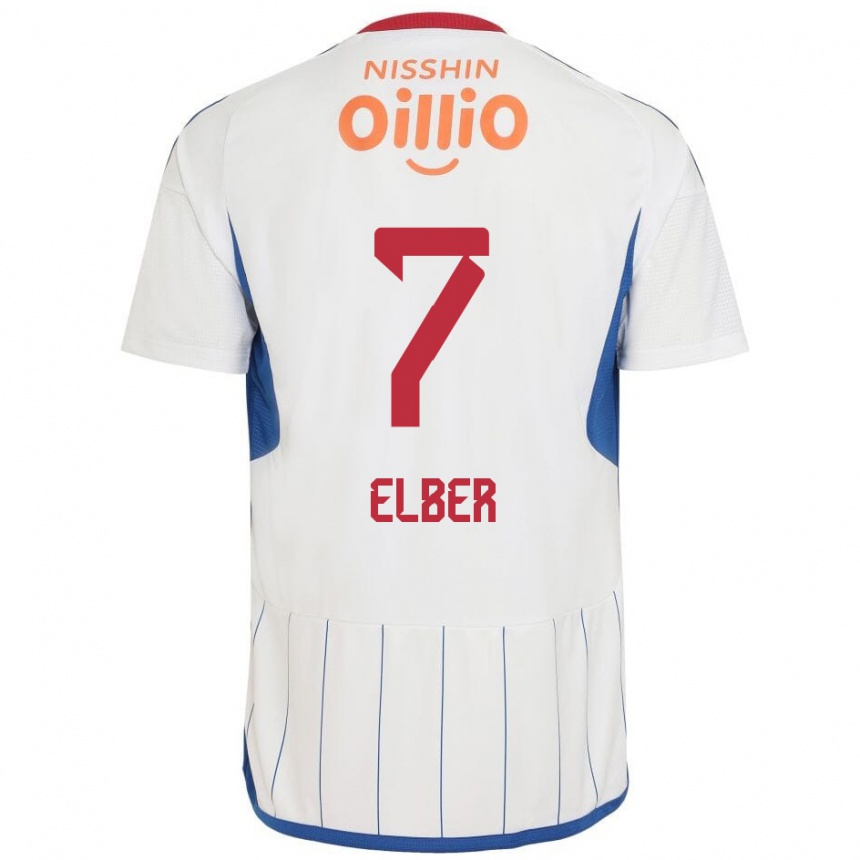 Kids Football Élber #7 White Blue Red Away Jersey 2024/25 T-Shirt Nz