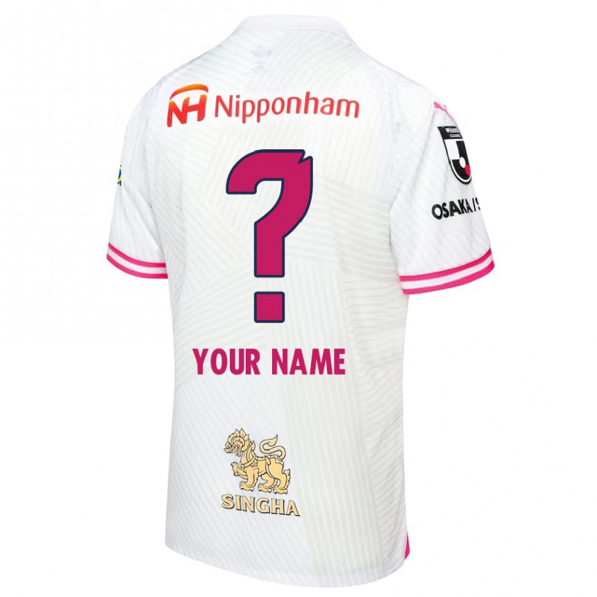 Kids Football Your Name #0 White Pink Away Jersey 2024/25 T-Shirt Nz