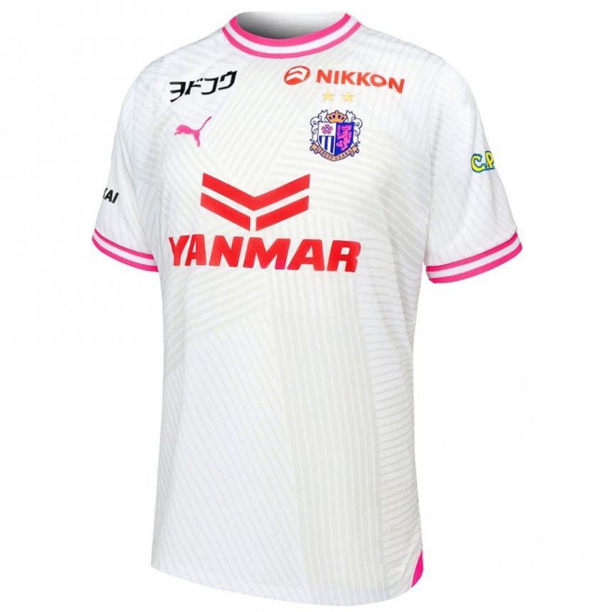 Kids Football Reiya Sakata #17 White Pink Away Jersey 2024/25 T-Shirt Nz