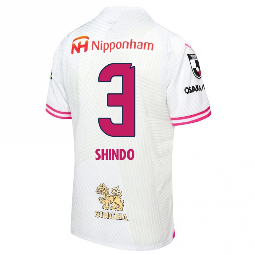 Kids Football Ryosuke Shindo #3 White Pink Away Jersey 2024/25 T-Shirt Nz