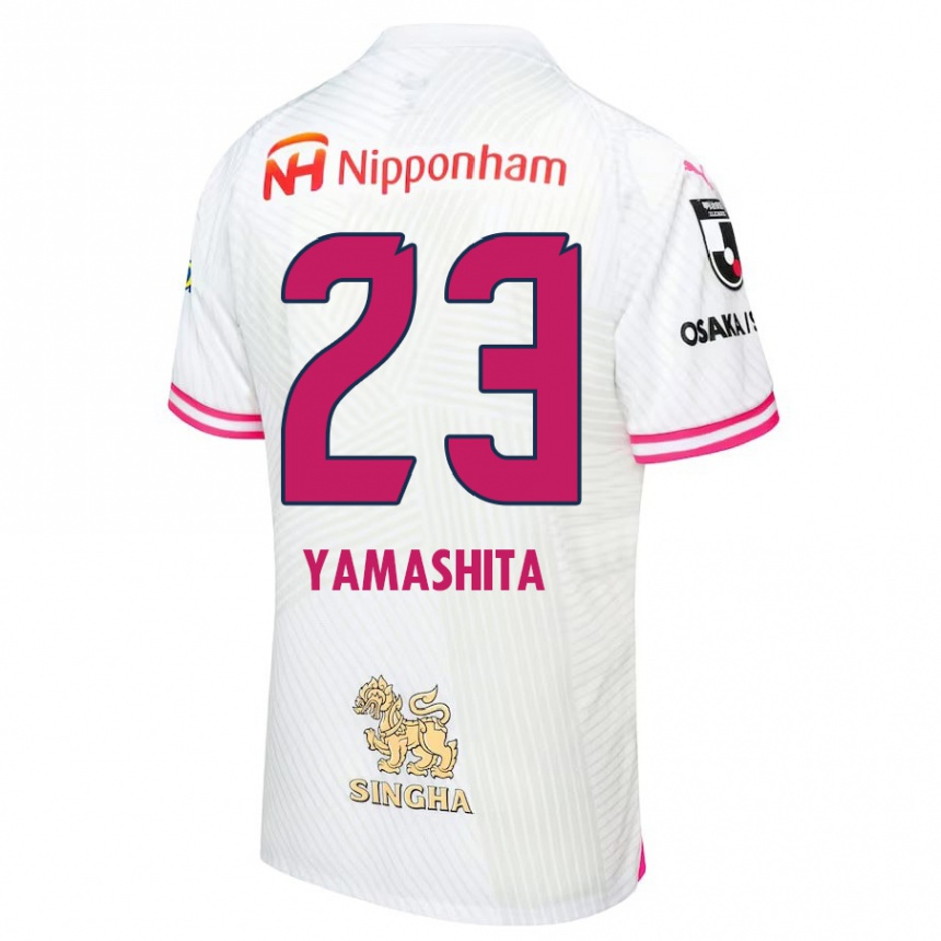 Kids Football Tatsuya Yamashita #23 White Pink Away Jersey 2024/25 T-Shirt Nz