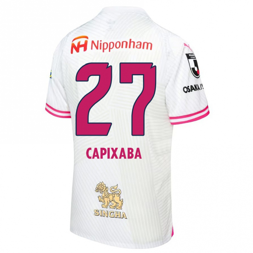 Kids Football Capixaba #27 White Pink Away Jersey 2024/25 T-Shirt Nz