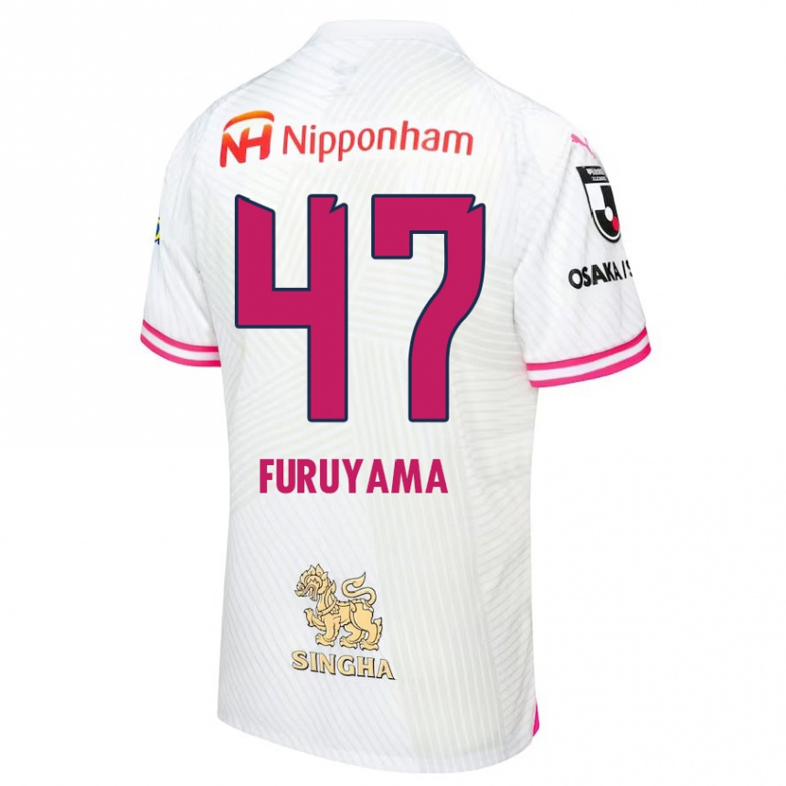 Kids Football Kengo Furuyama #47 White Pink Away Jersey 2024/25 T-Shirt Nz