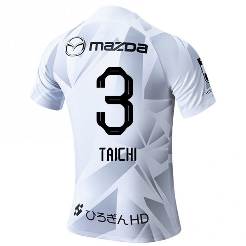 Kids Football Taichi Yamasaki #3 White Grey Black Away Jersey 2024/25 T-Shirt Nz