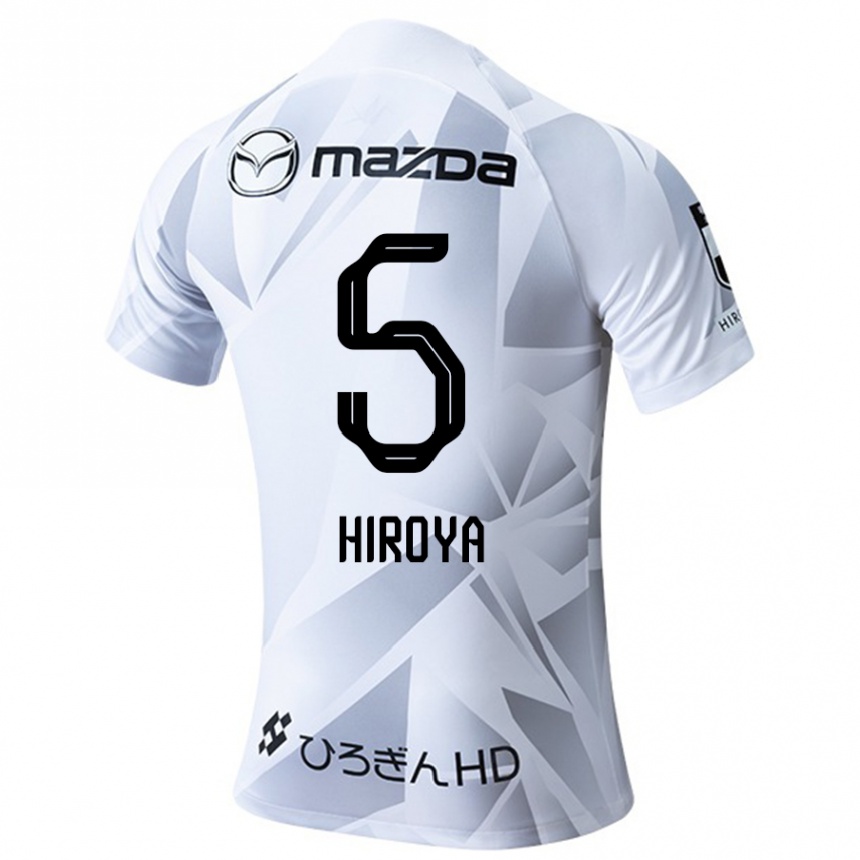 Kids Football Hiroya Matsumoto #5 White Grey Black Away Jersey 2024/25 T-Shirt Nz