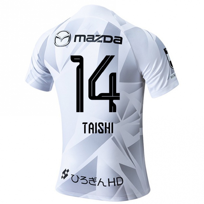 Kids Football Taishi Matsumoto #14 White Grey Black Away Jersey 2024/25 T-Shirt Nz