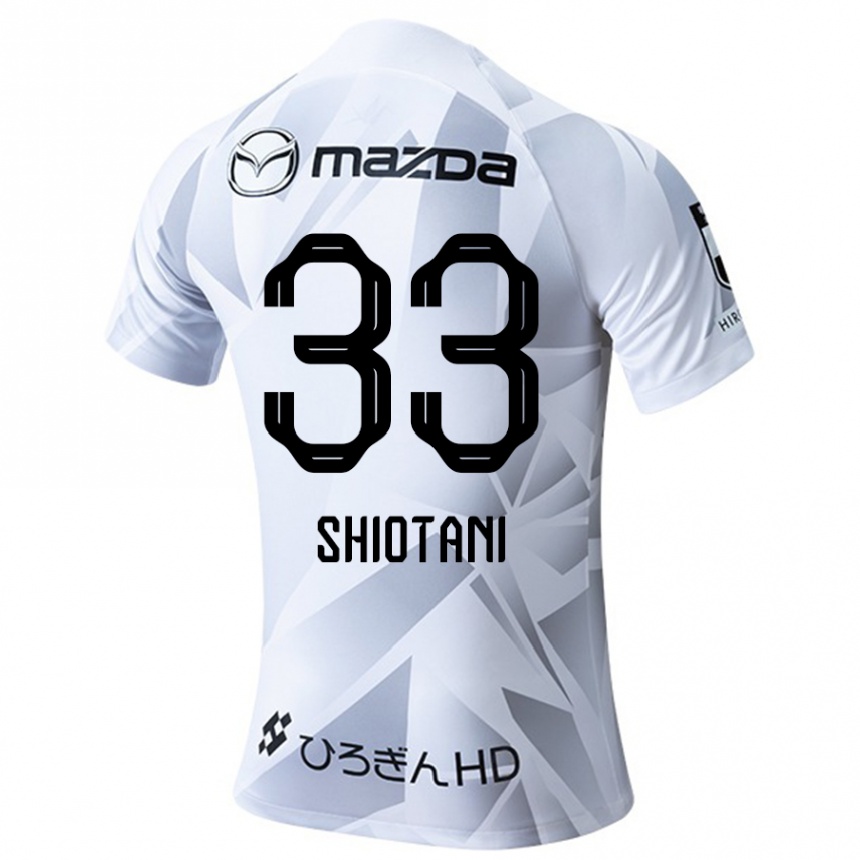 Kids Football Tsukasa Shiotani #33 White Grey Black Away Jersey 2024/25 T-Shirt Nz