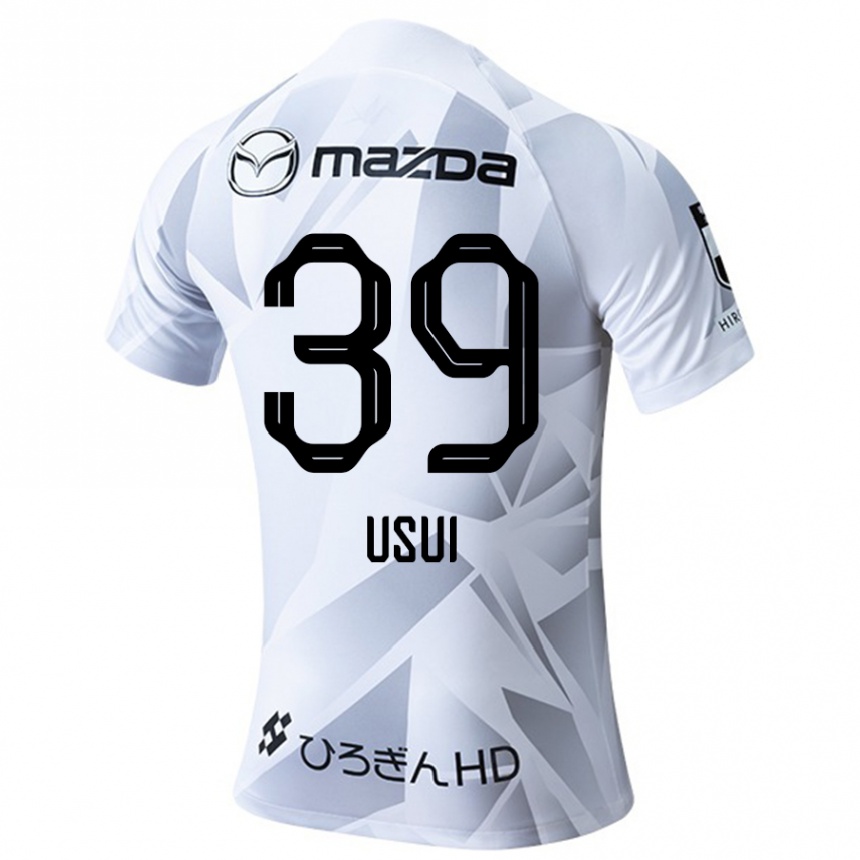 Kids Football Haruto Usui #39 White Grey Black Away Jersey 2024/25 T-Shirt Nz