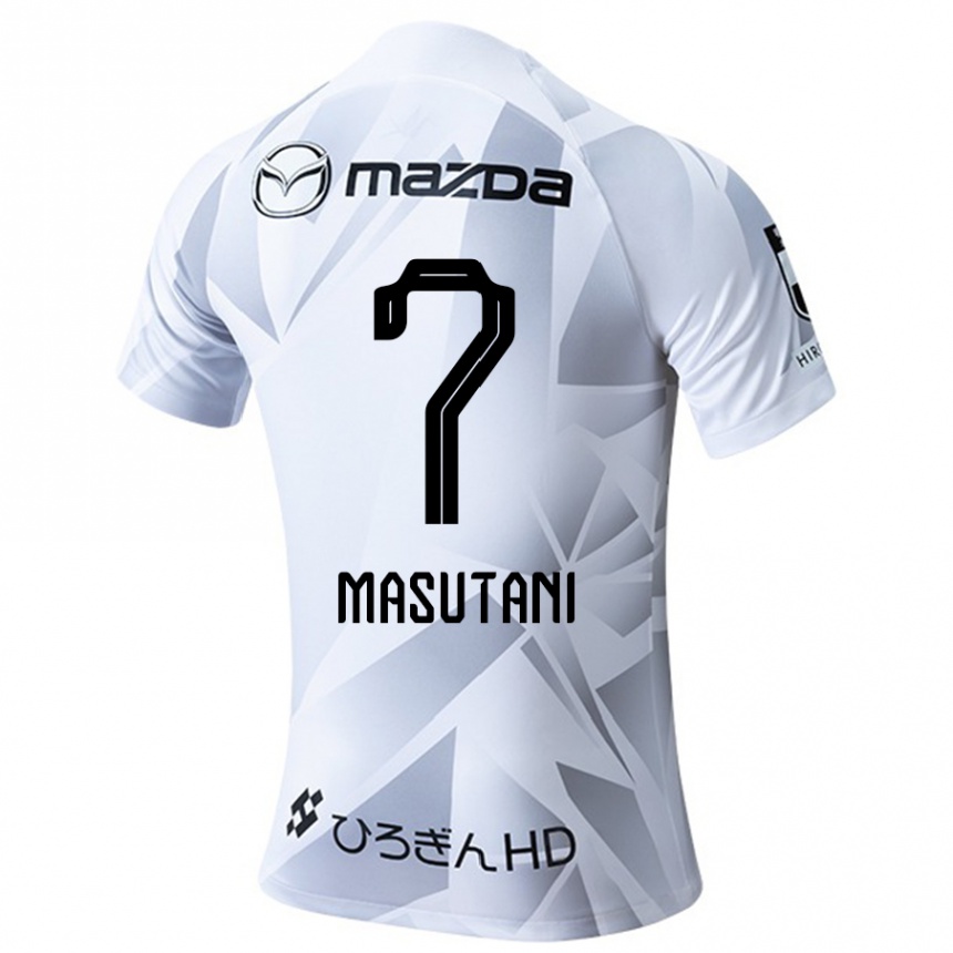 Kids Football Ayuki Masutani #7 White Grey Black Away Jersey 2024/25 T-Shirt Nz