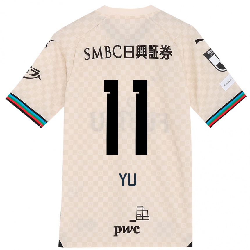 Kids Football Yu Kobayashi #11 White Gray Away Jersey 2024/25 T-Shirt Nz