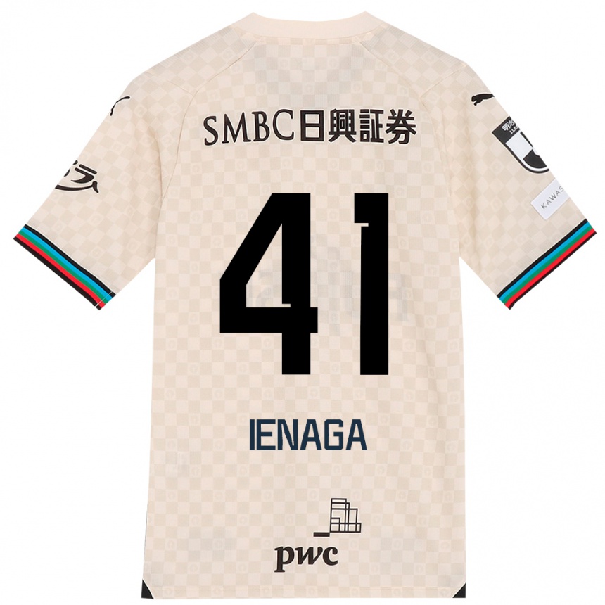 Kids Football Akihiro Ienaga #41 White Gray Away Jersey 2024/25 T-Shirt Nz