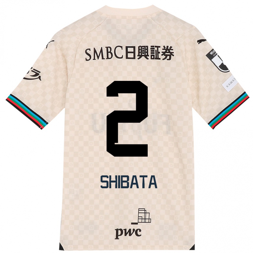 Kids Football Shotaro Shibata #2 White Gray Away Jersey 2024/25 T-Shirt Nz