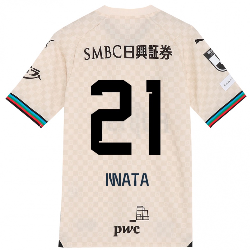 Kids Football Kantaro Iwata #21 White Gray Away Jersey 2024/25 T-Shirt Nz