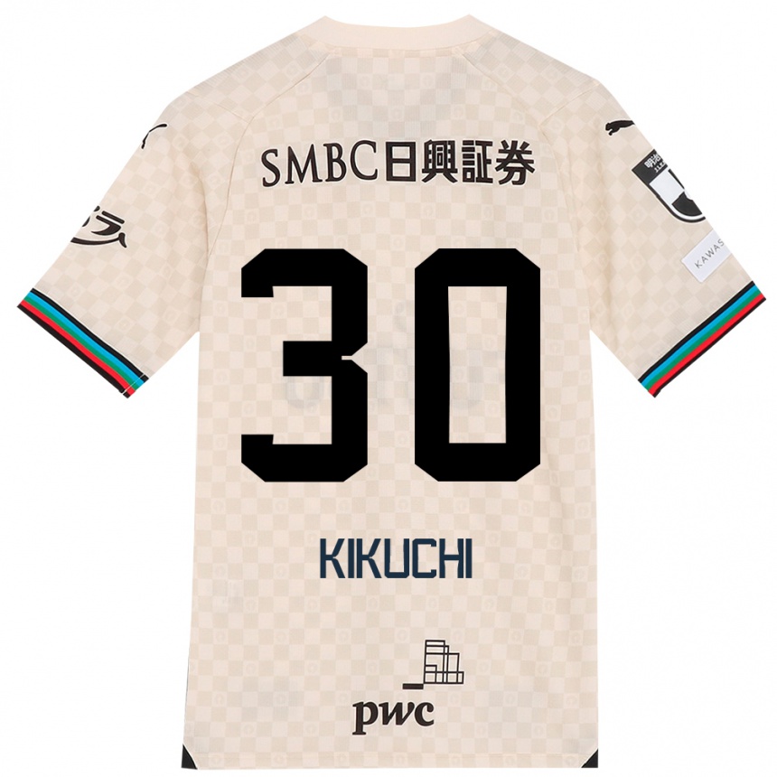 Kids Football Kyo Kikuchi #30 White Gray Away Jersey 2024/25 T-Shirt Nz