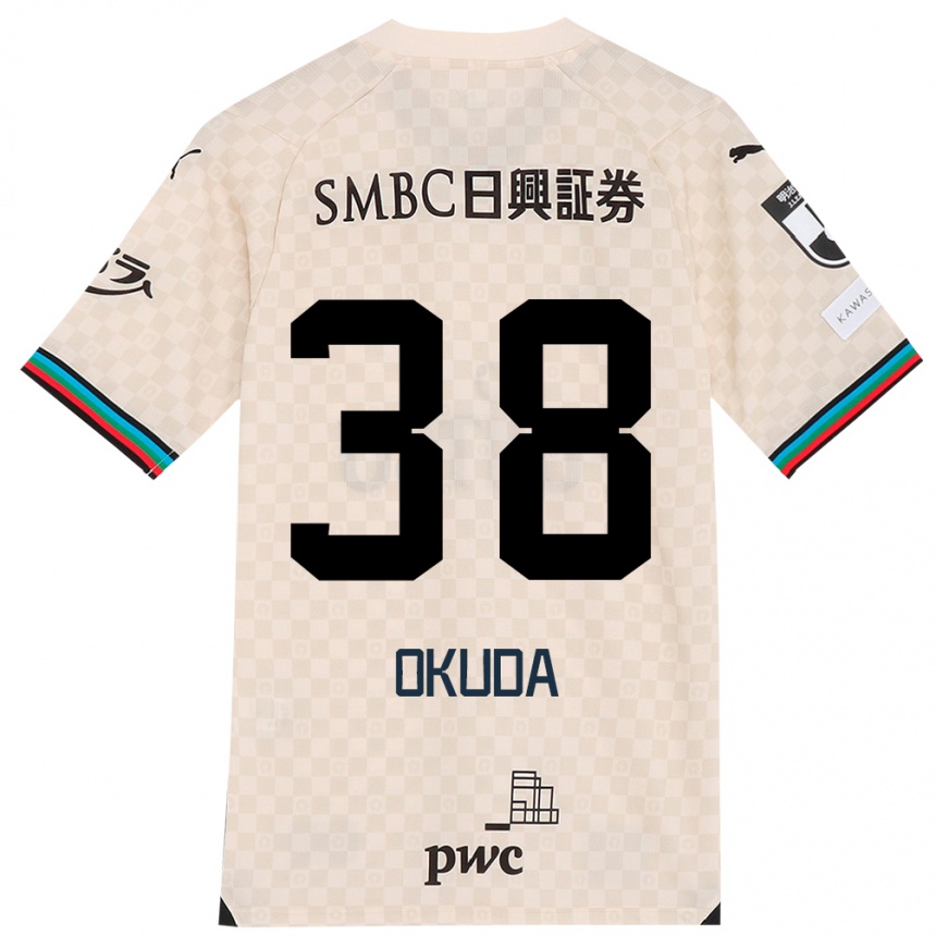 Kids Football Yuma Okuda #38 White Gray Away Jersey 2024/25 T-Shirt Nz