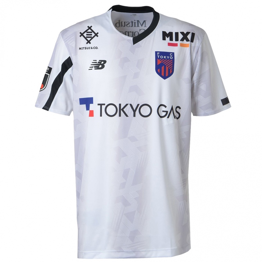 Kids Football Yasuki Kimoto #4 White Black Away Jersey 2024/25 T-Shirt Nz