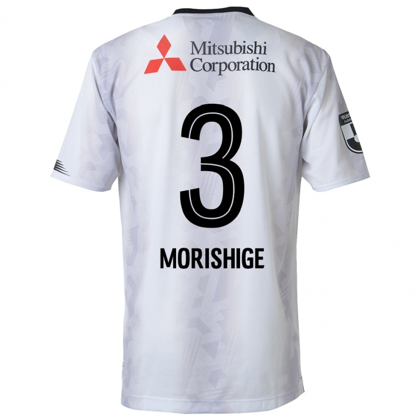 Kids Football Masato Morishige #3 White Black Away Jersey 2024/25 T-Shirt Nz