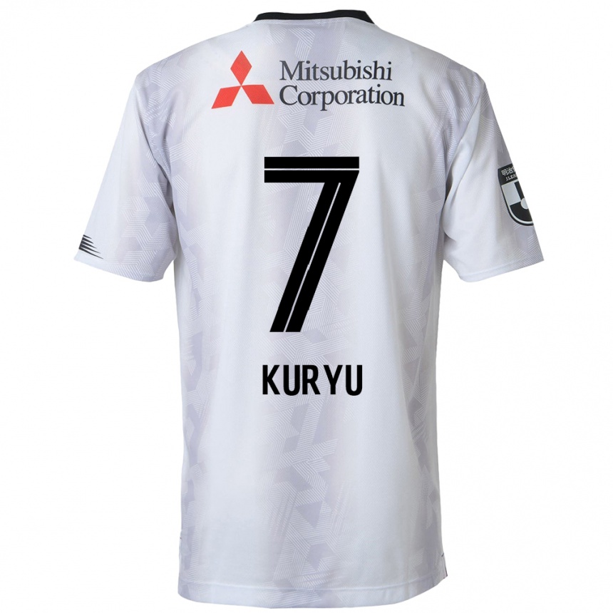 Kids Football Kuryu Matsuki #7 White Black Away Jersey 2024/25 T-Shirt Nz