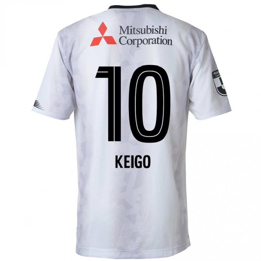 Kids Football Keigo Higashi #10 White Black Away Jersey 2024/25 T-Shirt Nz