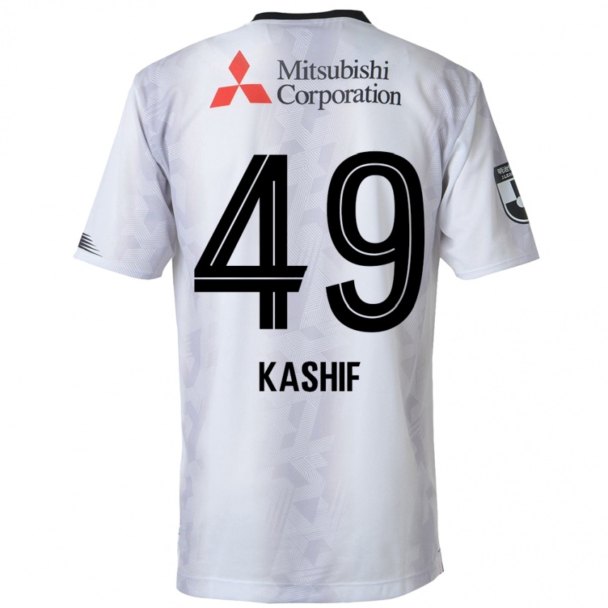 Kids Football Kashif Bangnagande #49 White Black Away Jersey 2024/25 T-Shirt Nz