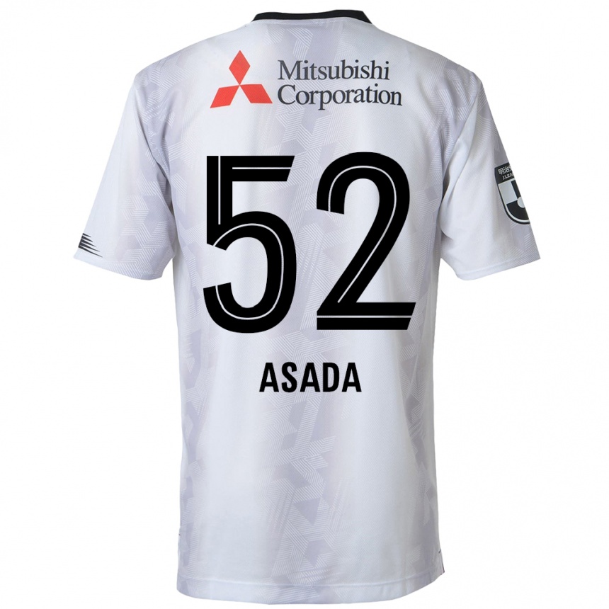 Kids Football Rui Asada #52 White Black Away Jersey 2024/25 T-Shirt Nz