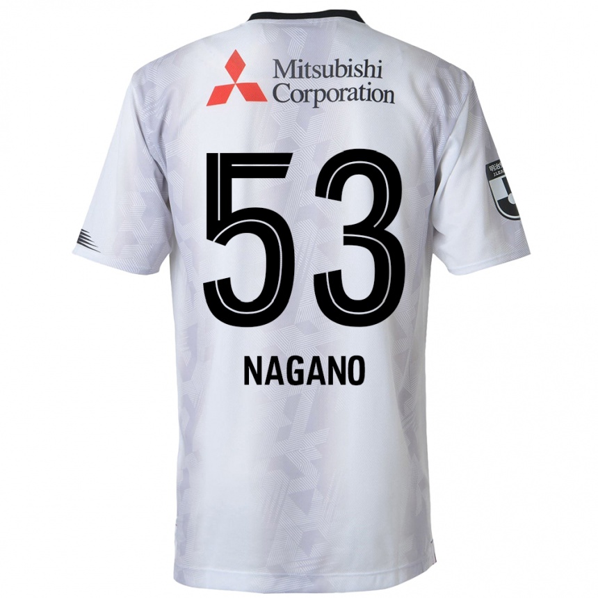 Kids Football Shuto Nagano #53 White Black Away Jersey 2024/25 T-Shirt Nz