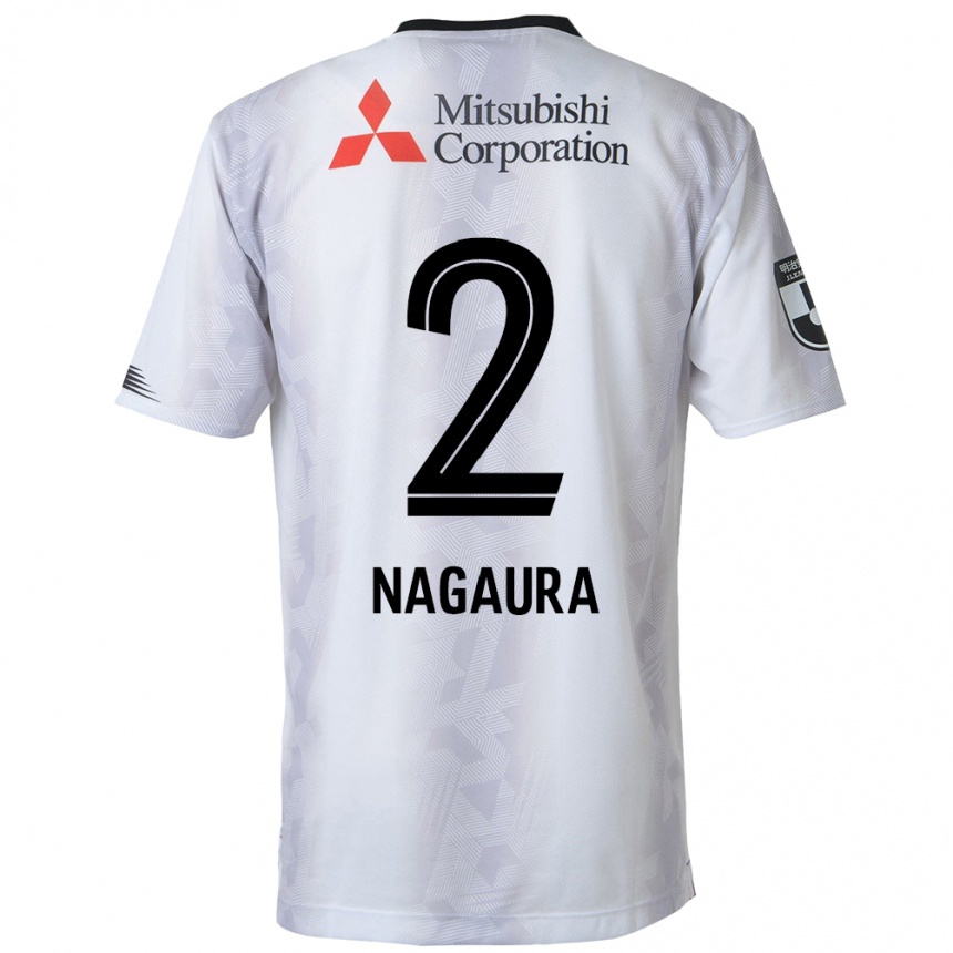 Kids Football Koshi Nagaura #2 White Black Away Jersey 2024/25 T-Shirt Nz