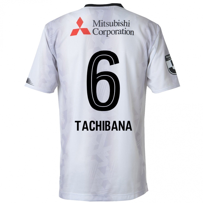 Kids Football Keigo Tachibana #6 White Black Away Jersey 2024/25 T-Shirt Nz