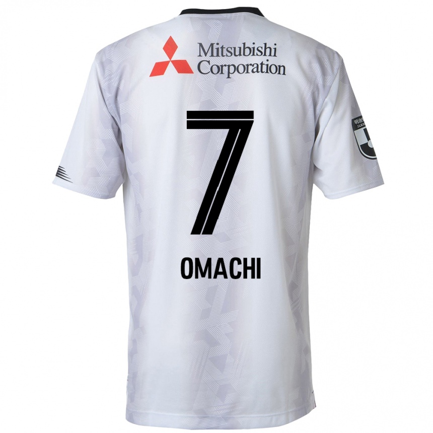 Kids Football Hyugo Omachi #7 White Black Away Jersey 2024/25 T-Shirt Nz