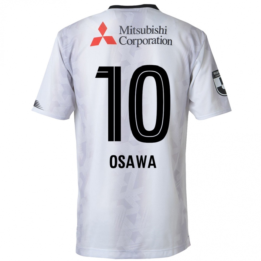 Kids Football Shuzo Osawa #10 White Black Away Jersey 2024/25 T-Shirt Nz