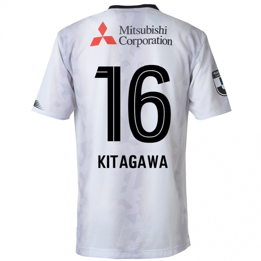 Kids Football Rento Kitagawa #16 White Black Away Jersey 2024/25 T-Shirt Nz