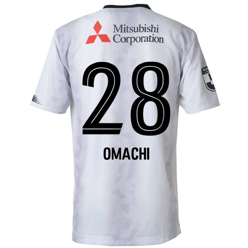 Kids Football Shugo Omachi #28 White Black Away Jersey 2024/25 T-Shirt Nz