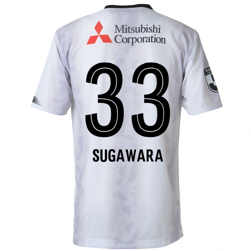 Kids Football Yuta Sugawara #33 White Black Away Jersey 2024/25 T-Shirt Nz