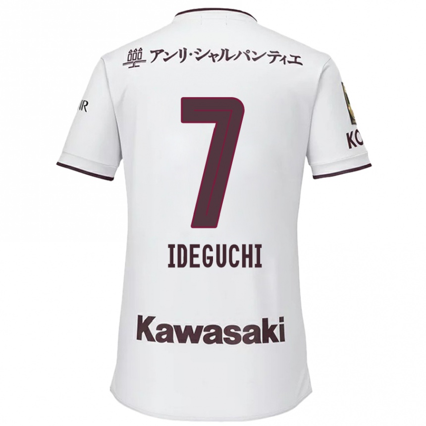 Kids Football Yosuke Ideguchi #7 White Red Away Jersey 2024/25 T-Shirt Nz