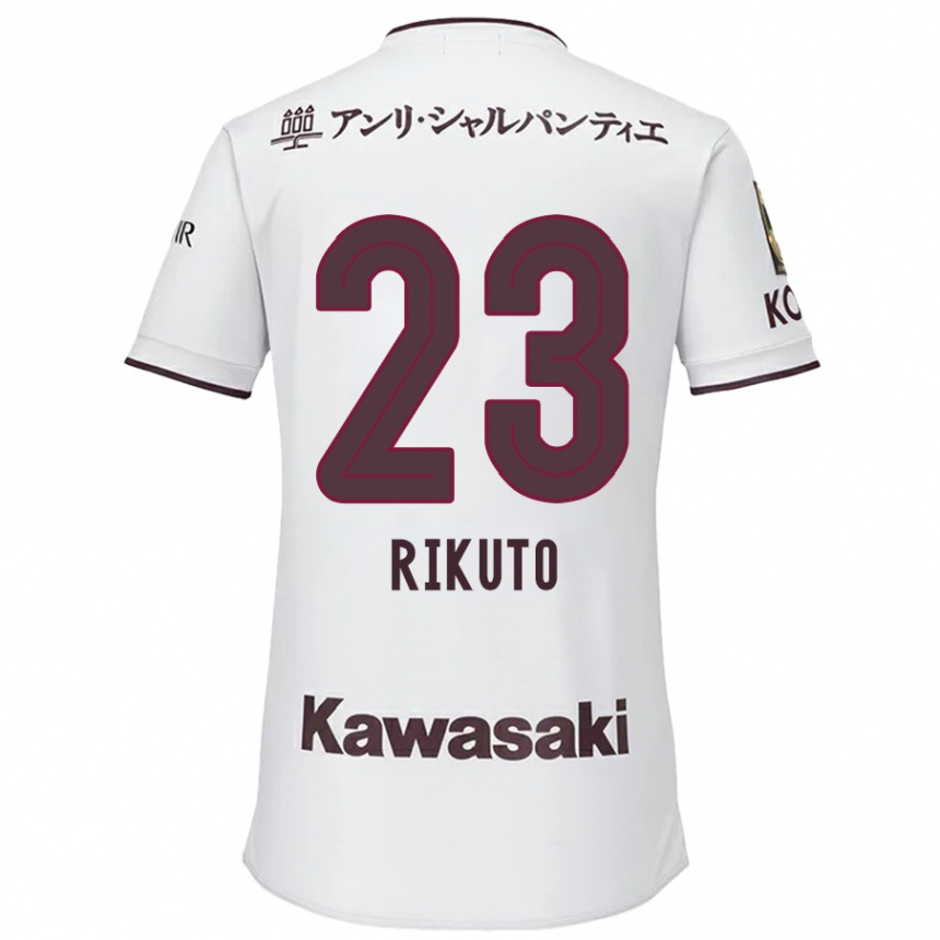 Kids Football Rikuto Hirose #23 White Red Away Jersey 2024/25 T-Shirt Nz