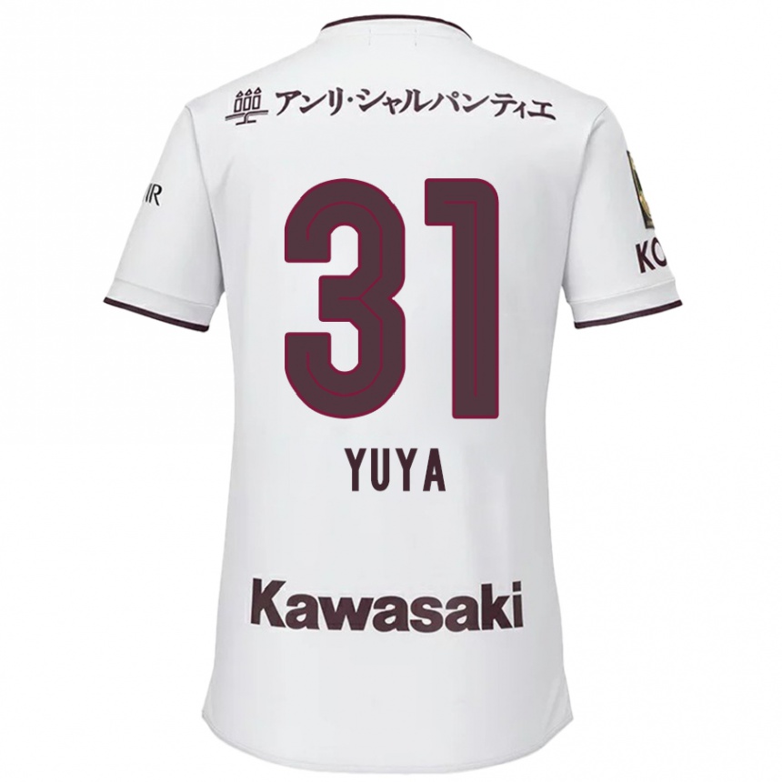 Kids Football Yuya Nakasaka #31 White Red Away Jersey 2024/25 T-Shirt Nz