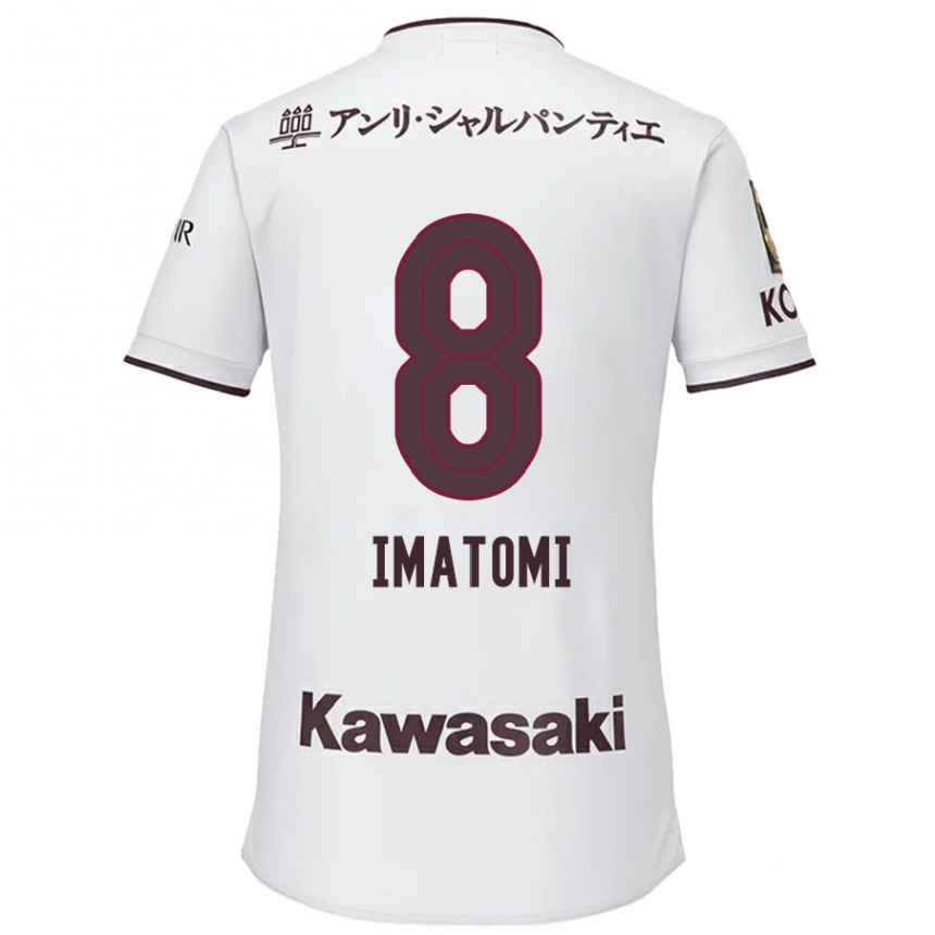 Kids Football Teruya Imatomi #8 White Red Away Jersey 2024/25 T-Shirt Nz