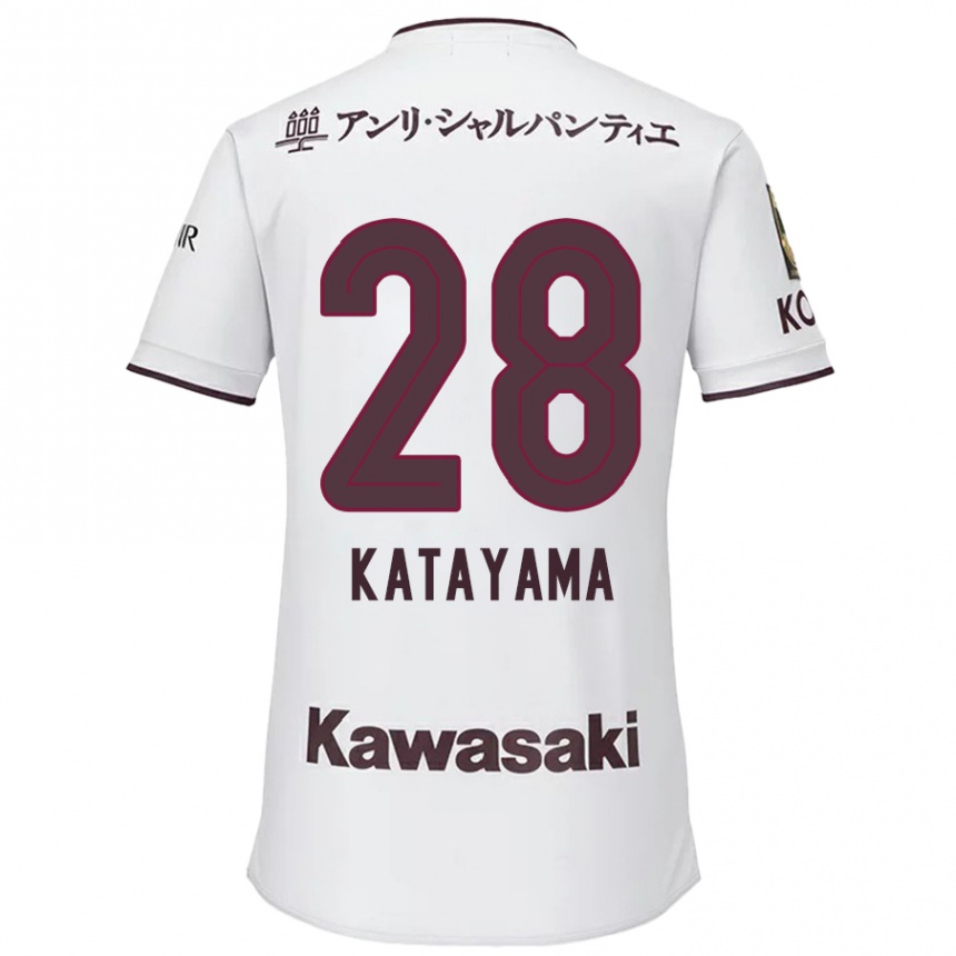 Kids Football Kota Katayama #28 White Red Away Jersey 2024/25 T-Shirt Nz