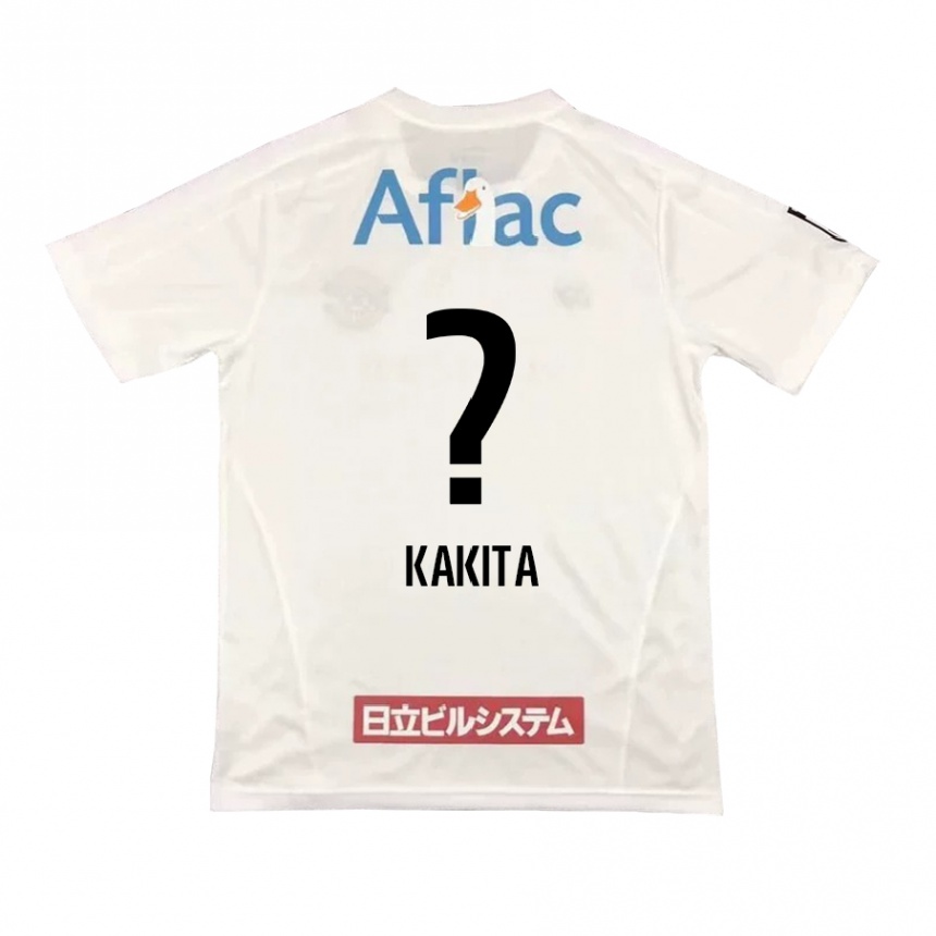 Kids Football Yuki Kakita #0 White Black Away Jersey 2024/25 T-Shirt Nz