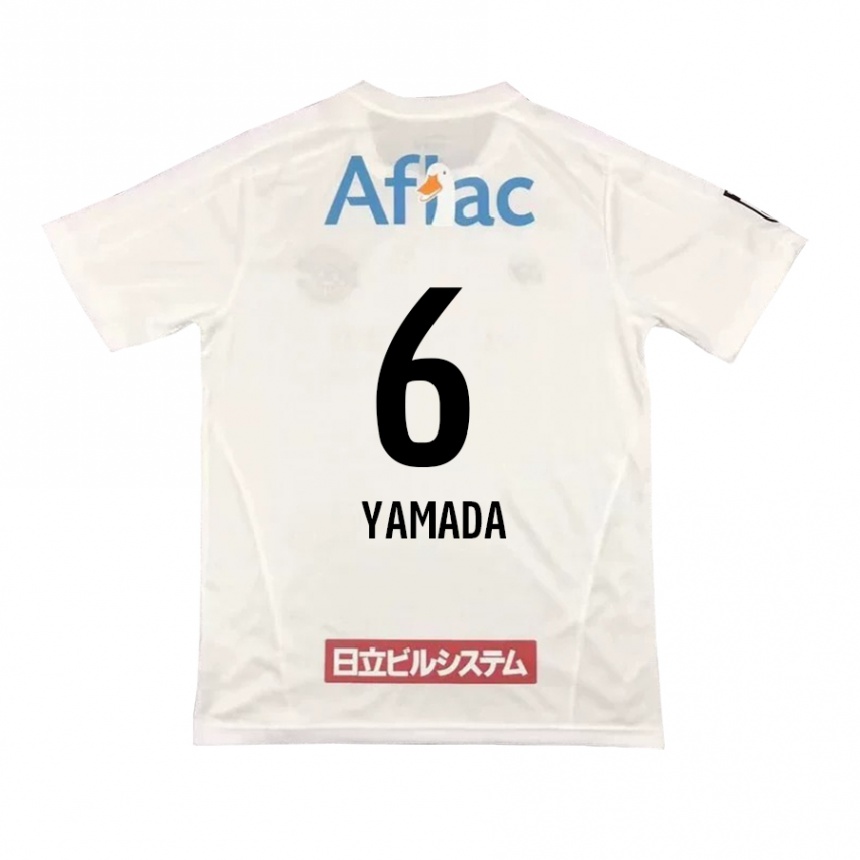 Kids Football Yuto Yamada #6 White Black Away Jersey 2024/25 T-Shirt Nz