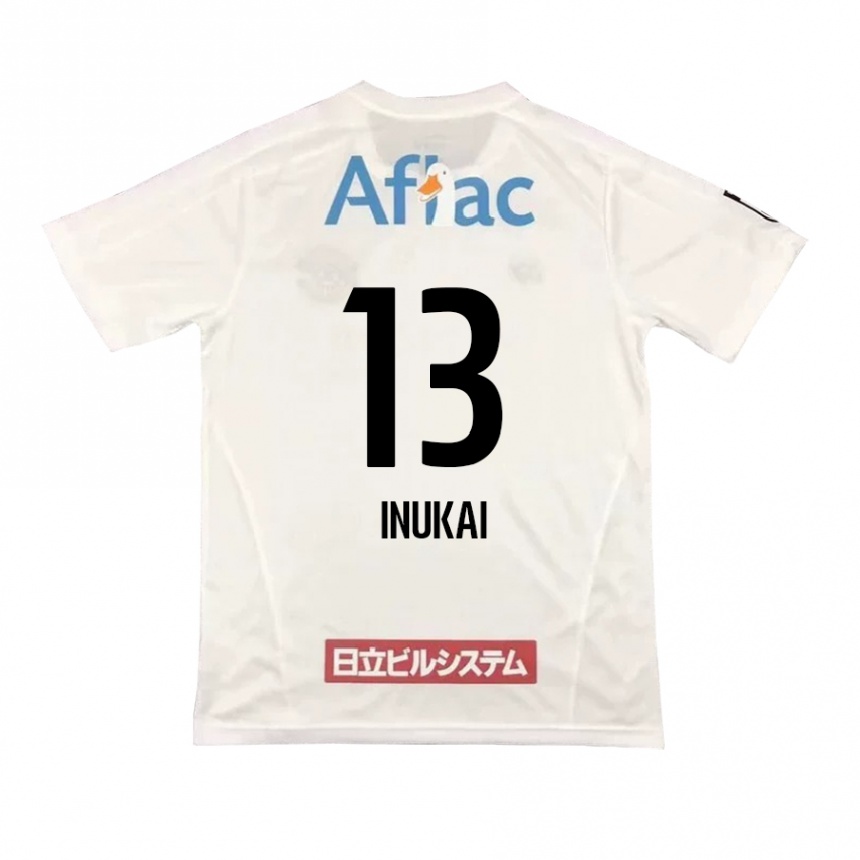 Kids Football Tomoya Inukai #13 White Black Away Jersey 2024/25 T-Shirt Nz