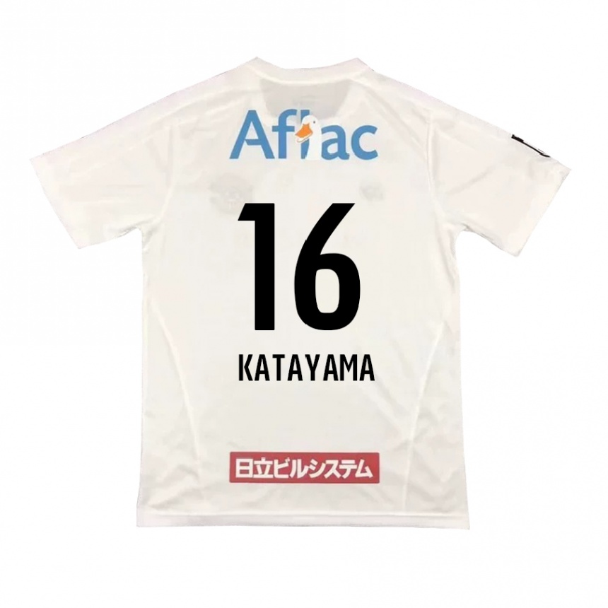 Kids Football Eiichi Katayama #16 White Black Away Jersey 2024/25 T-Shirt Nz