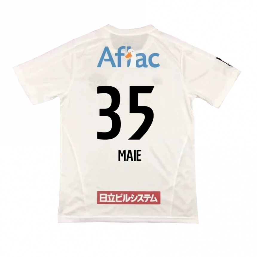 Kids Football Hidetaka Maie #35 White Black Away Jersey 2024/25 T-Shirt Nz